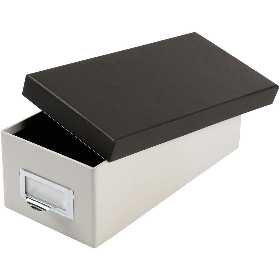 Oxford 3x5 Index Card Storage Box - External Dimensions: 11.5" Length x 5.5" Width x 3.9" Height - Media Size Supported: 3" x 5" - 1000 x Index Card (3" x 5") - Black, Marble White - For Index Card, Notes, Recipe, Photo, Small Parts - 1 Each