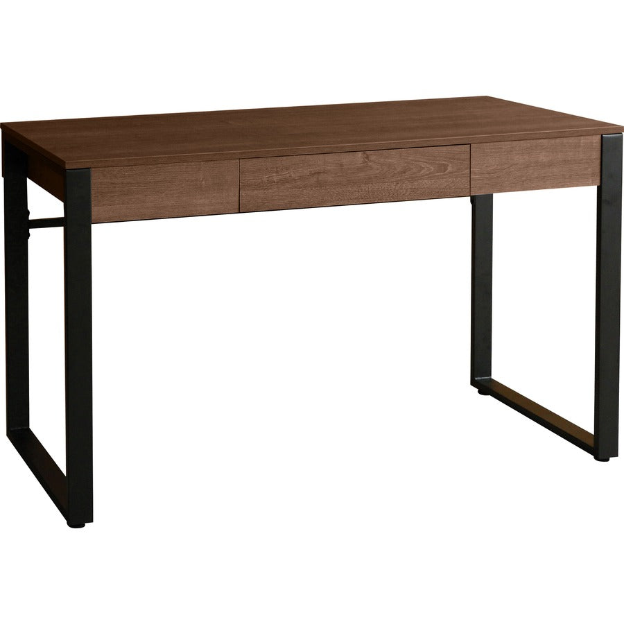 Lorell SOHO Desk with Center Drawer - 30" Height x 47" Width x 23.5" Depth - Total Drawer(s): 1 - Band Edge - Finish: Walnut - 1 Each