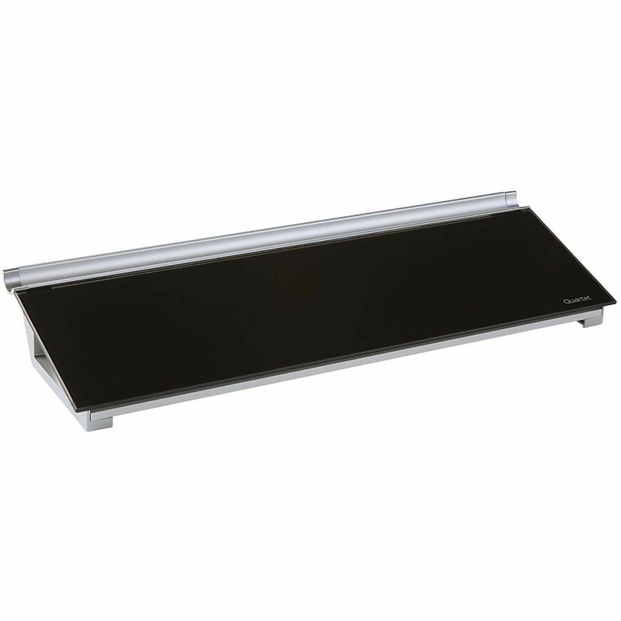 Quartet Glass Dry-Erase Desktop Computer Pad - 6" (0.5 ft) Width x 18" (1.5 ft) Height - Black Glass Surface - Rectangle - Horizontal - Desktop - 1 Each
