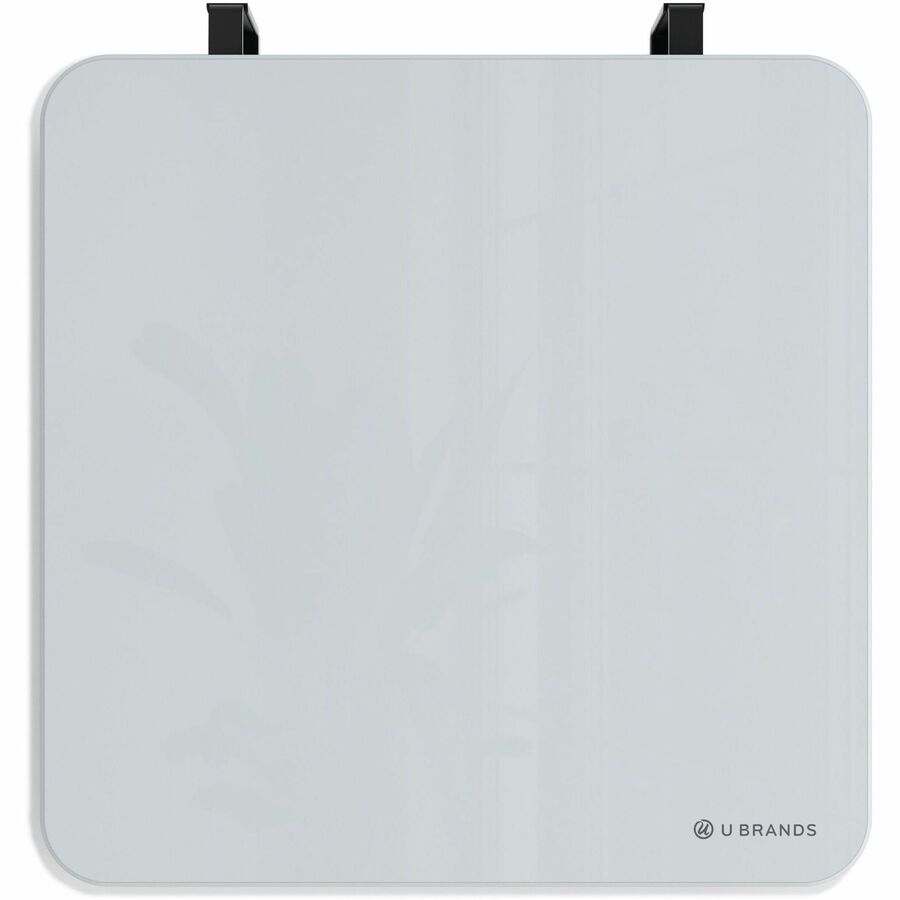 U Brands Magnetic Cubicle/Wall Glass Dry-Erase Board - 12" (1 ft) Width x 12" (1 ft) Height - Frosted White Tempered Glass Surface - Square - Horizontal - Magnetic - Frameless - 1 Each