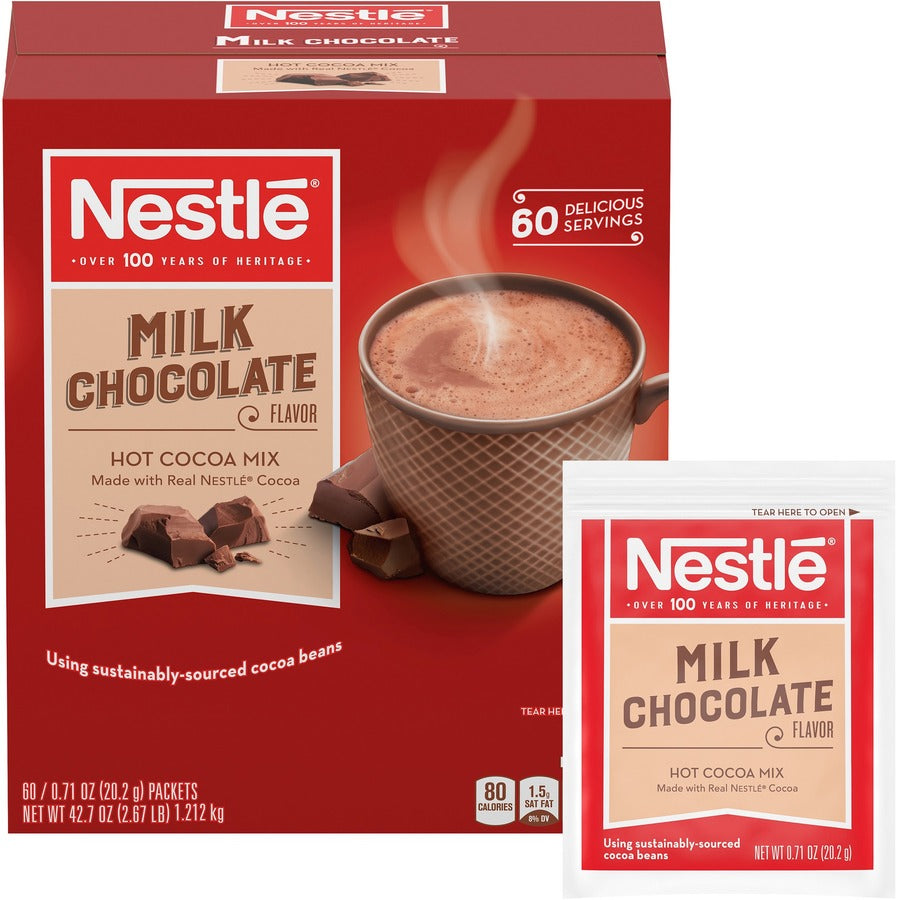 Nestle®, Milk Chocolate Single-Serve Hot Chocolate Packets - Hot Chocolate, Cocoa - 60 / Box
