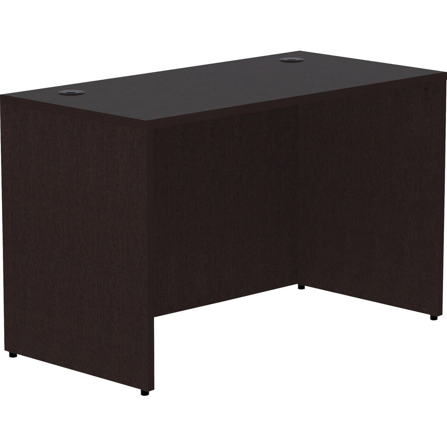 Lorell Essentials Series Rectangular Desk Shell - 29.5" Height x 48" Width x 24" Depth Desk Shell, 1" Thickness - Finish: Espresso - 1 Each