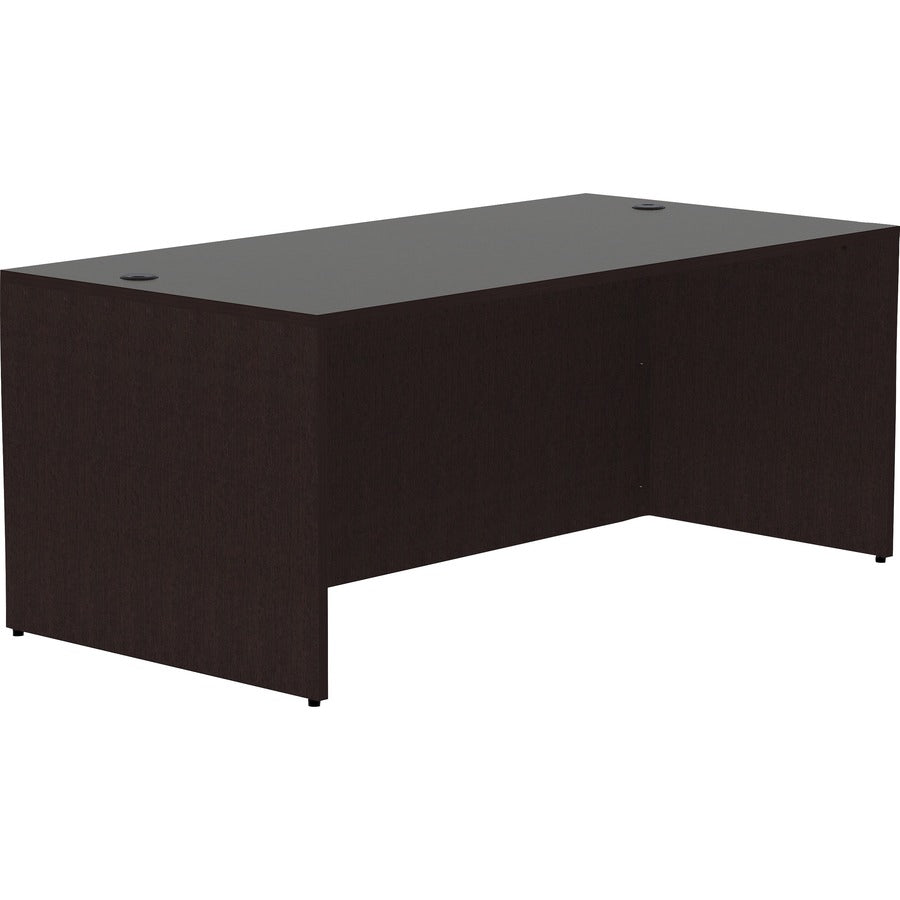 Lorell Essentials Series Rectangular Desk Shell - Rectangle - 29.5" Height x 48" Width x 30" Depth Desk Shell, 1" Thickness Top - Finish: Espresso - 1 Each