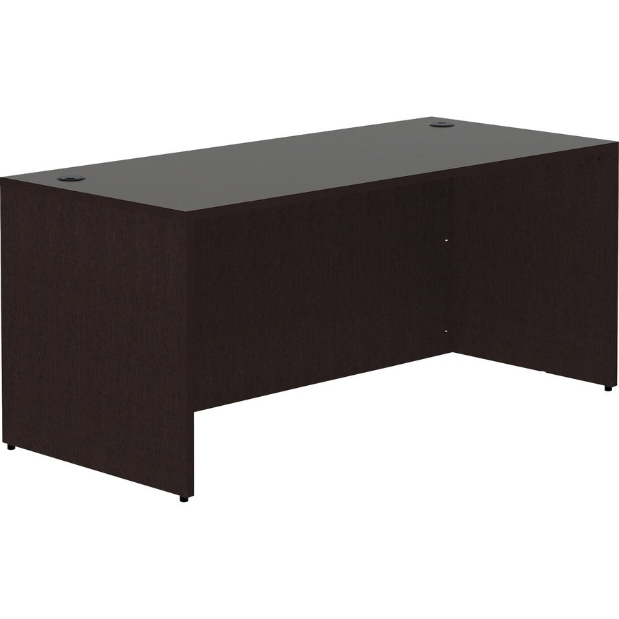 Lorell Essentials Series Rectangular Desk Shell - Rectangle - 29.5" Height x 66" Width x 30" Depth Desk Shell, 1" Thickness Top - Finish: Espresso - 1 Each