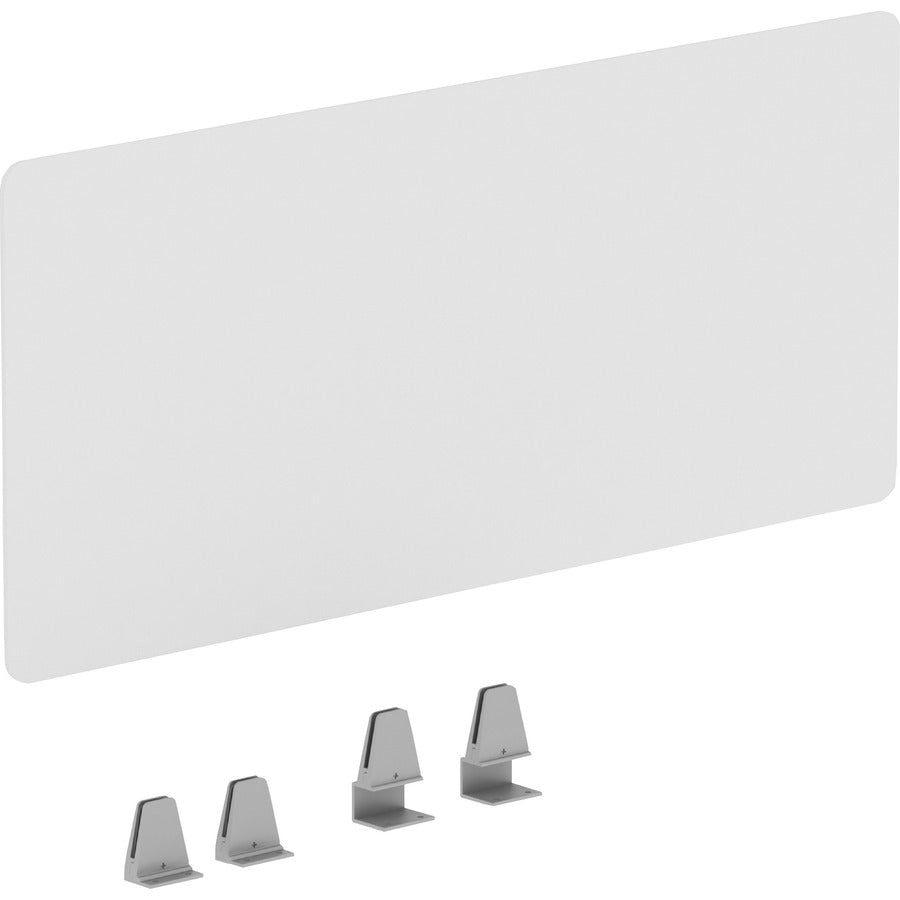 Lorell Relevance Series Modesty/Privacy Panel - x 36" Width x 15.7" Depth - T-mold Edge - Material: Acrylic - Finish: Clear - Modesty Panel, Locking Casters - For Education, Classroom, Office - 1 Each