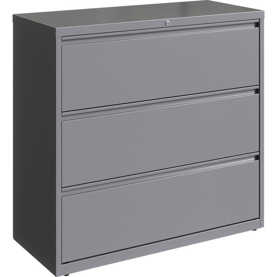 Lorell Fortress Series Lateral File - 42" Width x 18.6" Depth x 40.3" Height - 3 x Drawer(s) for File - Letter, Legal, A4 - Lateral - Hanging Rail, Magnetic Label Holder, Locking Drawer, Locking Bar, Ball Bearing Slide, Reinforced Base, Adjustable Leve...