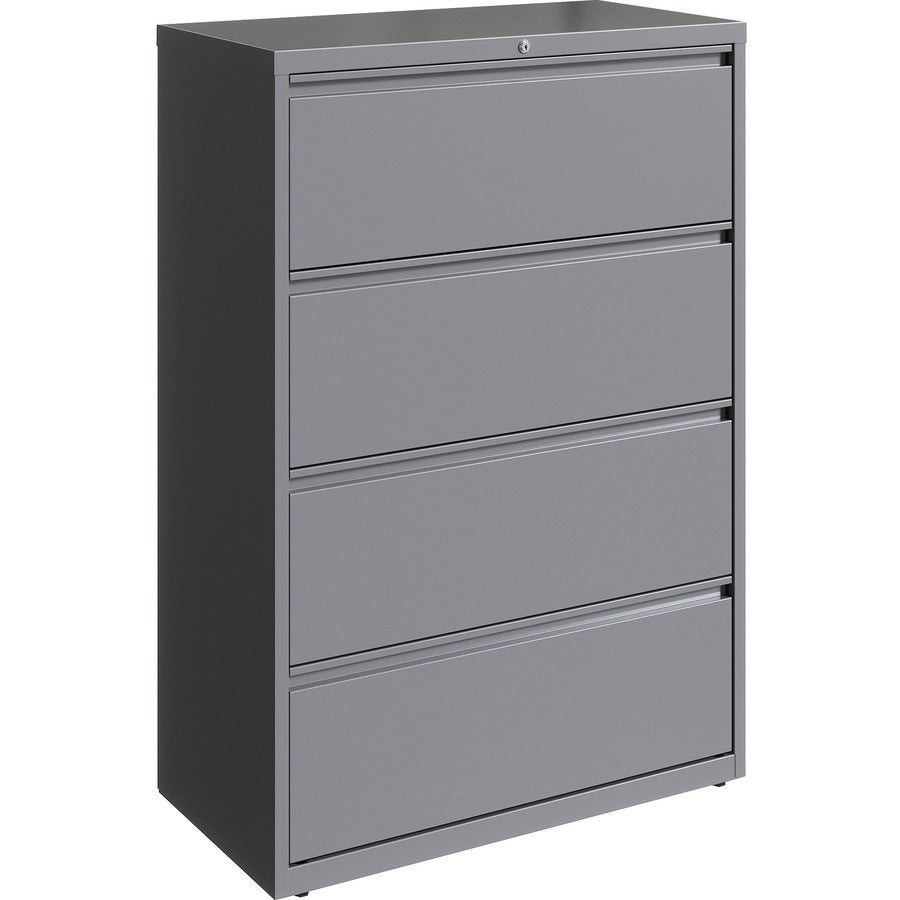 Lorell Fortress Series Lateral File - 36" Width x 18.6" Depth x 52.5" Height - 4 x Drawer(s) for File - Letter, Legal, A4 - Lateral - Hanging Rail, Magnetic Label Holder, Locking Drawer, Locking Bar, Ball Bearing Slide, Reinforced Base, Adjustable Leve...