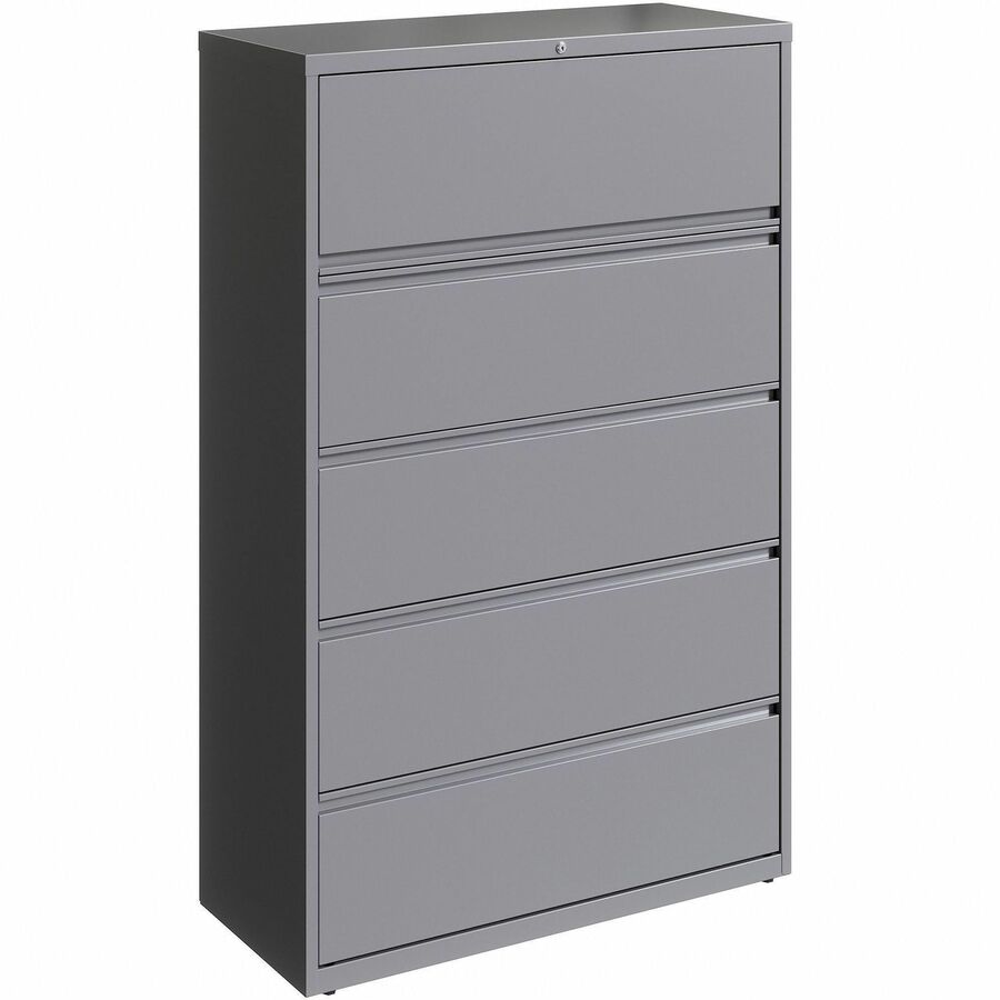 Lorell Fortress Series Lateral File w/Roll-out Posting Shelf - 42" Width x 18.6" Depth x 67.6" Height - 2 x Drawer(s) for File - Letter, Legal, A4 - Lateral - Hanging Rail, Magnetic Label Holder, Locking Drawer, Locking Bar, Ball Bearing Slide, Reinfor...