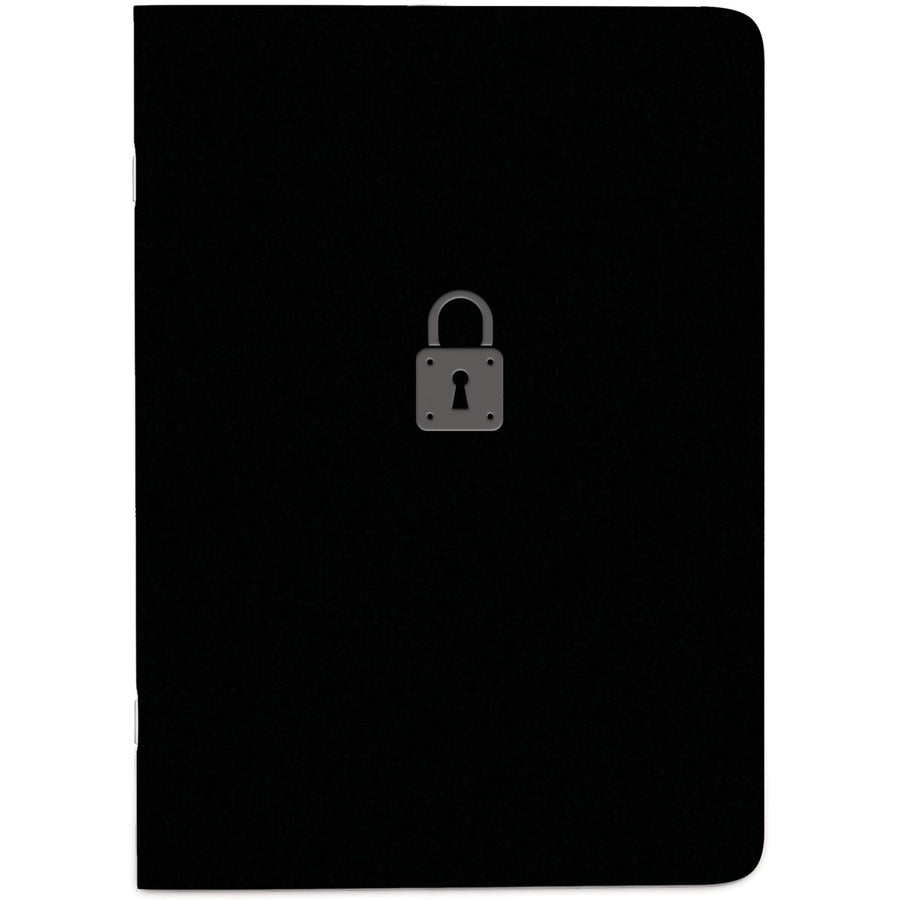 Rediform Password Notebook - 64 Pages - Sewn - 0.40" Height x 3.5" Width x 5" Length - Black Cover - Compact, Flexible Cover, Bilingual Format, Note Section - 1 Each