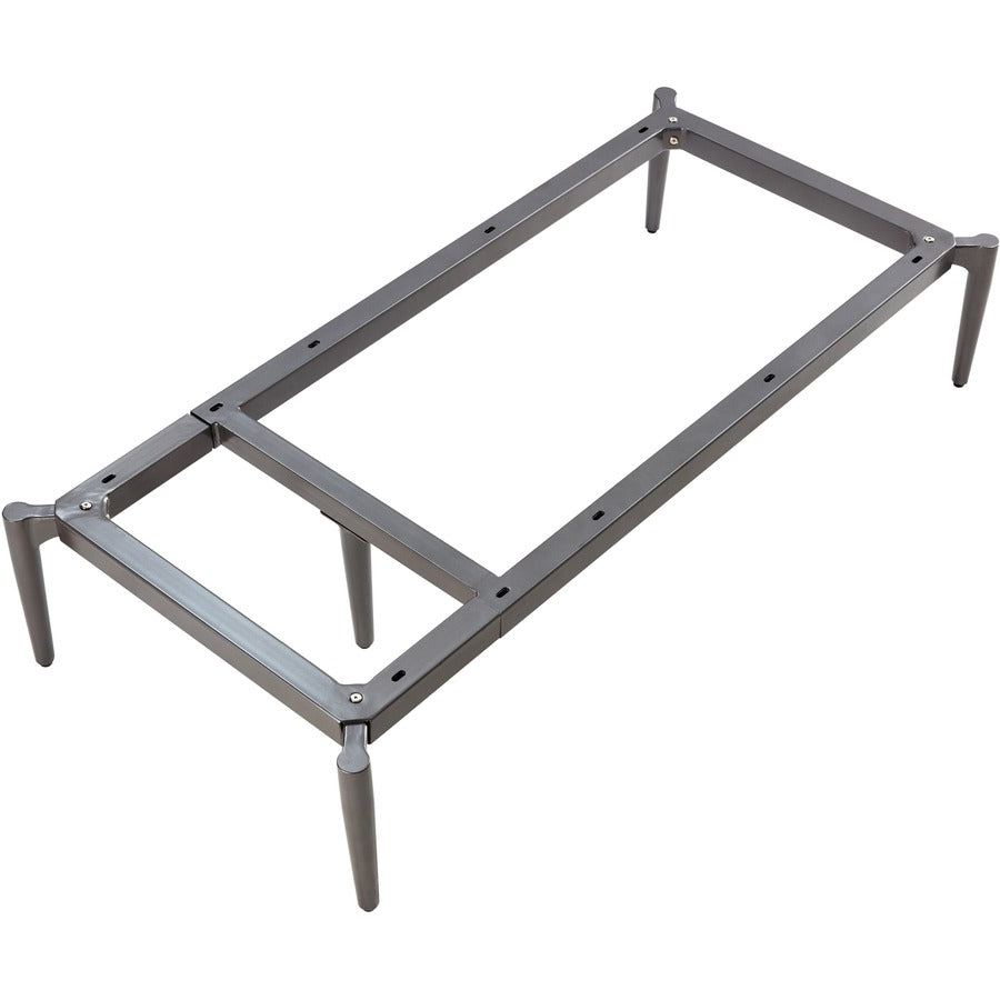 Lorell Contemporary ReceptionCollection Adjustable Metal Base - 9.8" Height x 47.9" Width x 22.9" Depth - Material: Metal - Finish: Gray - Adjustable - For Reception Area, Meeting - 1 Each