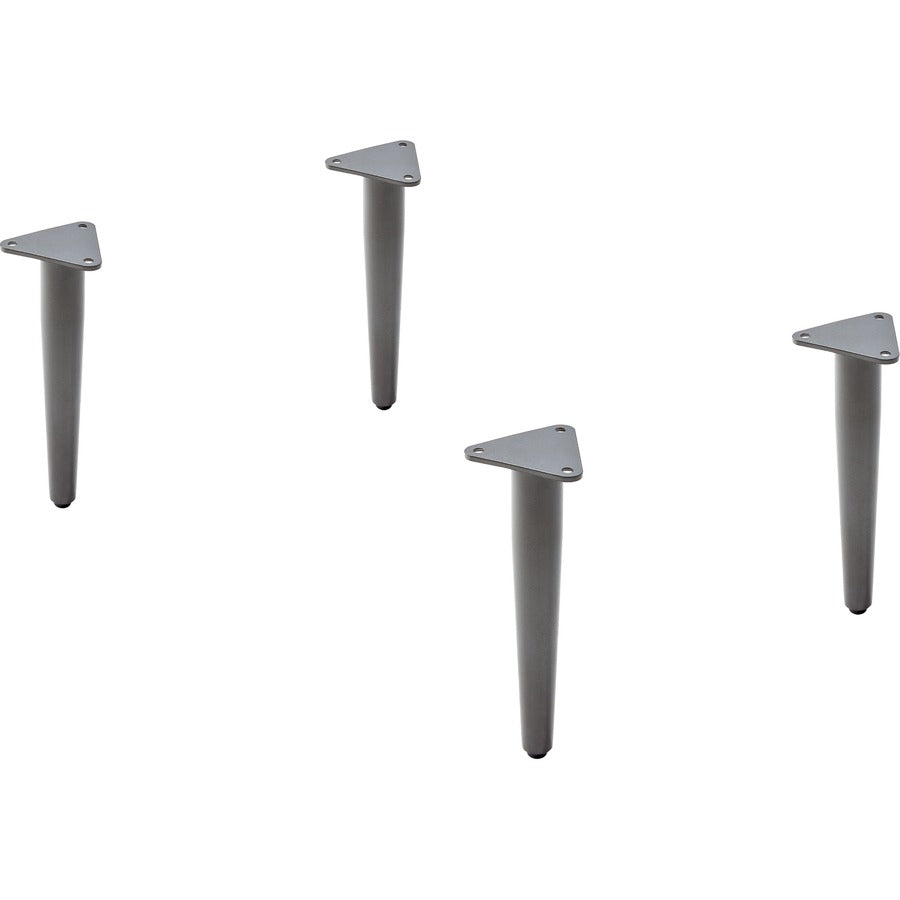 Lorell Contemporary Reception Collection Single Metal Bases - 1.5" Height x 4.5" Width x 9.8" Depth - Material: Metal - Finish: Gray - For Meeting - 1 Set