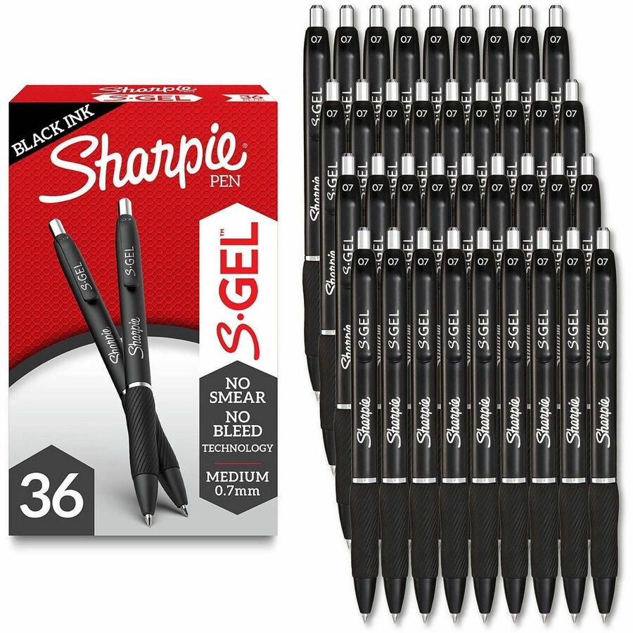 Sharpie S-Gel Pens - Retractable - Black Ink - Gel-based - 1 Box