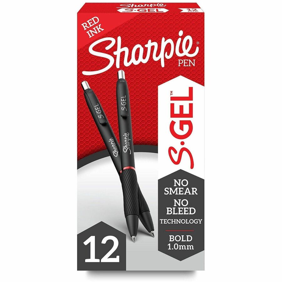 Sharpie S-Gel Pens - Retractable - Red Ink - Gel-based - 12 / Dozen