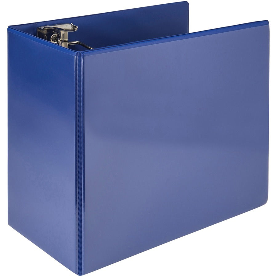 Samsill Nonstick 6" Locking D-Ring View Binder - 6" Binder Capacity - 1225 Sheet Capacity - 3 Ring - Fastener: D-Ring - Pocket: 2, Internal - Dark Blue - 2.73 lb - Lockable, Non-stick, Concealed Rivet, Ink-transfer Resistant, Clear Overlay, Non-glare...