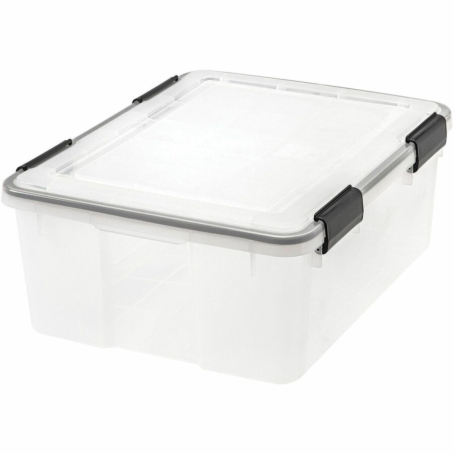 IRIS WeatherTight Heavy-duty Storage Tote - Internal Dimensions: 17" Length x 13.50" Width x 6.88" Height - External Dimensions: 19.7" Length x 15.7" Depth x 7.8" Height - 30 lb - 7.65 gal - Lid Lock Closure - Heavy Duty - Stackable - Plastic - Clear...