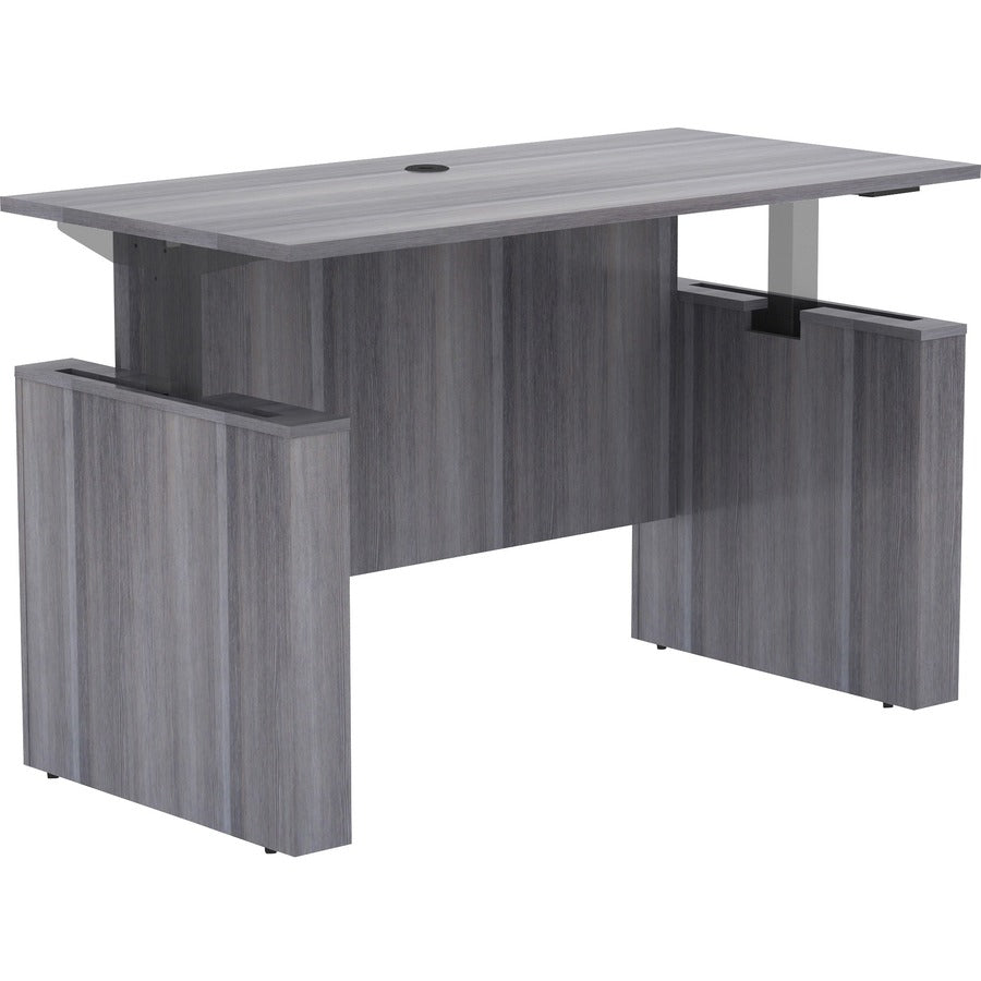 Lorell Essentials Series Sit-to-Stand Desk Shell - 0.1" Thickness Top, 49" Height x 60" Width x 29" Depth - Finish: Weathered Charcoal - 1 Each