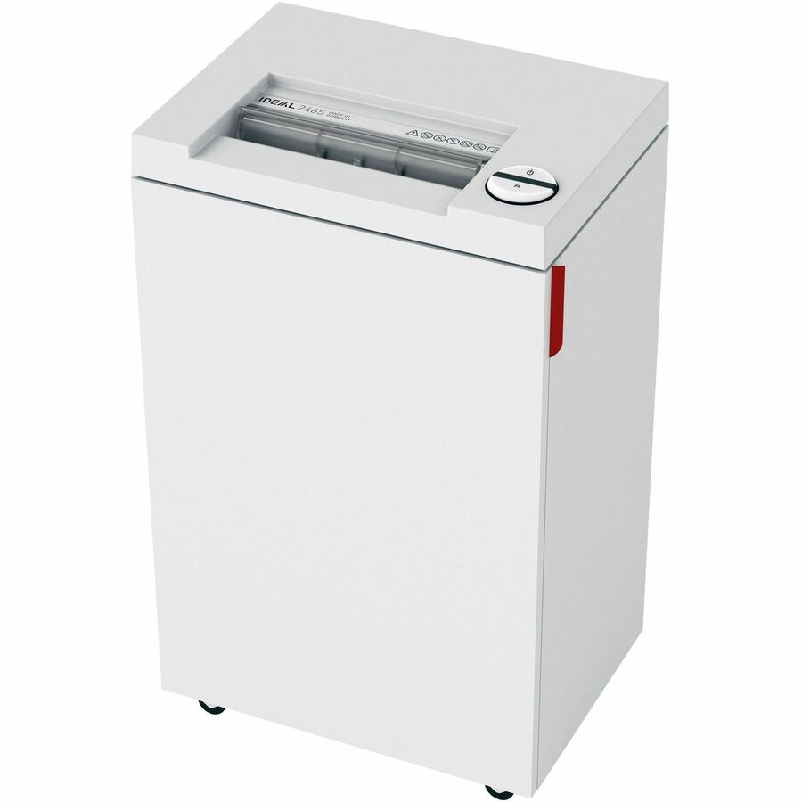 ideal. 2465 Strip-cut Paper Shredder - Continuous Shredder - Strip Cut - 22 Per Pass - for shredding Paper, Staples, Paper Clip, Credit Card, CD, DVD - 0.187" Shred Size - P-2 - 27 ft/min - 9.50" Throat - 9 gal Wastebin Capacity - 559.27 W - White - TA...