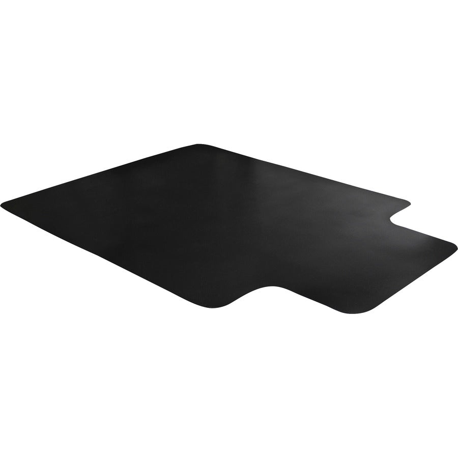 Floortex Cleartex AdvantagematBlack Vinyl Lipped Chair Mat for Hard Floor - 45" x 53" - Hard Floor - 53" Length x 45" Width x 0.080" Depth x 0.080" Thickness - Lip Size 25" Length x 12" Width - Lipped - Classic - Polyvinyl Chloride (PVC) - Black - 1 Ea...