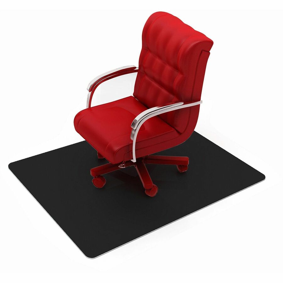 Floortex Cleartex Advantagemat Black Hard Floor PVC Rectangular Chair Mat - Hard Floor - 60" Length x 48" Width x 0.080" Depth x 0.080" Thickness - Rectangular - Classic - Polyvinyl Chloride (PVC) - Black - 1 Each - TAA Compliant