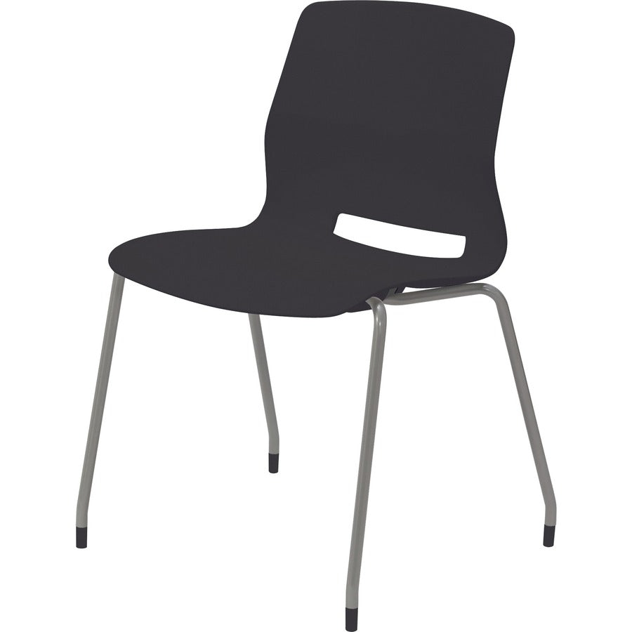 KFI Swey Collection 4-leg Armless Stool - Black Seat Color - Polypropylene Seat Material - Black Back Color - Polypropylene Back Material - Silver Frame Color - Stainless Steel Frame Material - Four-legged Base - 1 Each