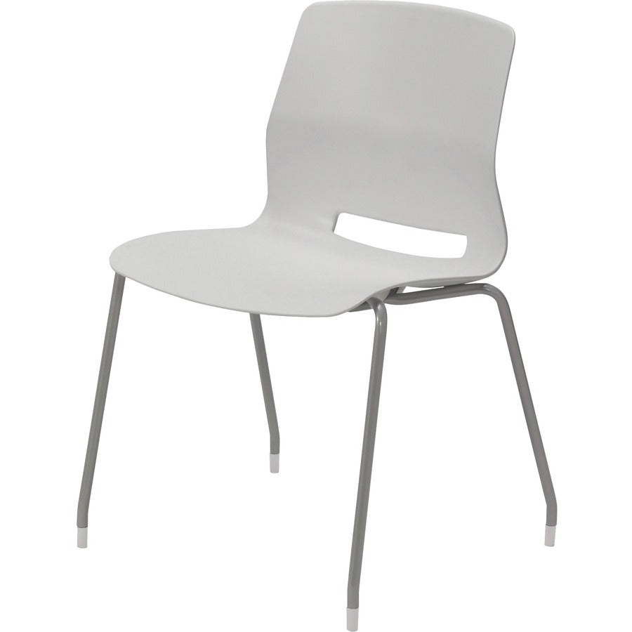 KFI Swey Collection 4-leg Armless Stool - Light Gray Seat Color - Polypropylene Seat Material - Light Gray Back Color - Polypropylene Back Material - Silver Frame Color - Stainless Steel Frame Material - Four-legged Base - 1 Each