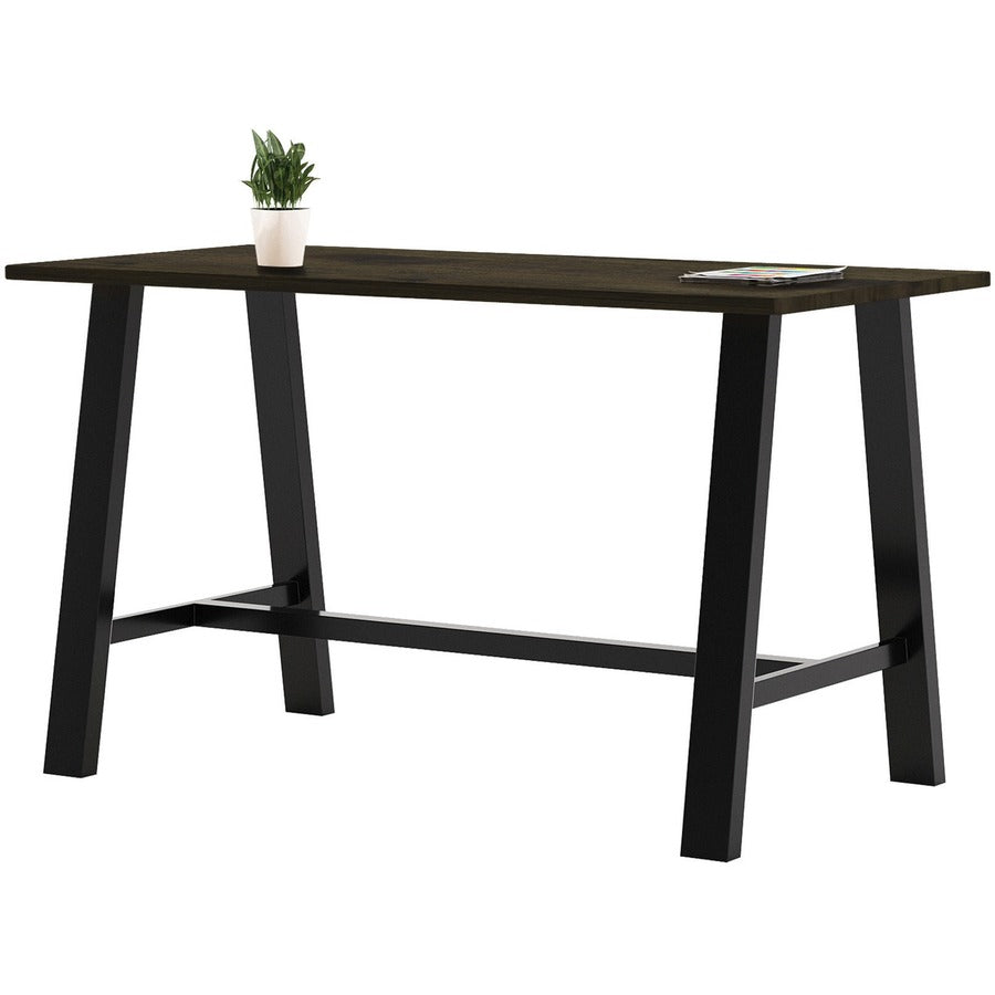 KFI Midtown Solid Wood Top Cafe Table - Espresso Rectangle Top - 72" Table Top Length x 36" Table Top Width - 41" Height - Assembly Required - Poplar Wood Top Material - 1 Each