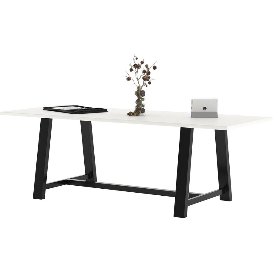 KFI Midtown 36x96x30 HPL Top Table - White Rectangle Top - Cross Beam Base - 96" Table Top Length x 36" Table Top Width - 30" Height - Assembly Required - High Pressure Laminate (HPL) Top Material - 1 Each