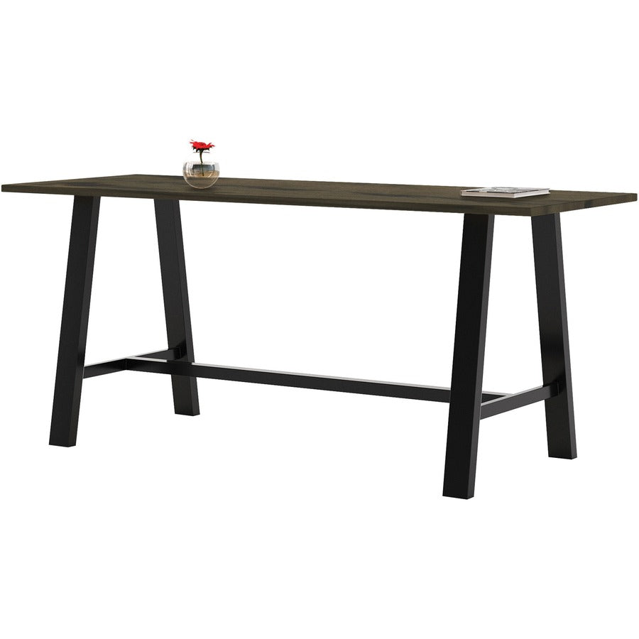 KFI Midtown Solid Wood Top Cafe Table - Wood Grain Rectangle Top - 96" Table Top Length x 36" Table Top Width - 41" Height - Assembly Required - Poplar Wood Top Material - 1 Each
