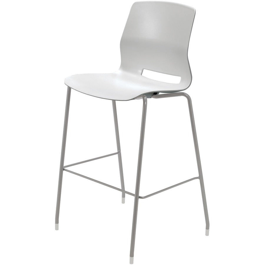 KFI Swey Collection 30" Multipurpose Stool - Light Gray Seat Color - Polypropylene Seat Material - Light Gray Back Color - Polypropylene Back Material - Silver Frame Color - Stainless Steel Frame Material - Four-legged Base - 1 Each