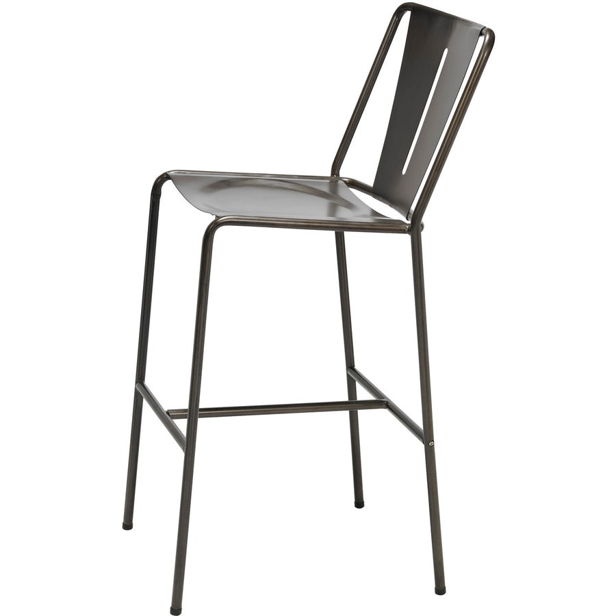 KFI Stackable Indoor Barstool - Natural Steel Seat Color - Natural Steel Back Color - Steel Frame Material - Four-legged Base - 1 Carton