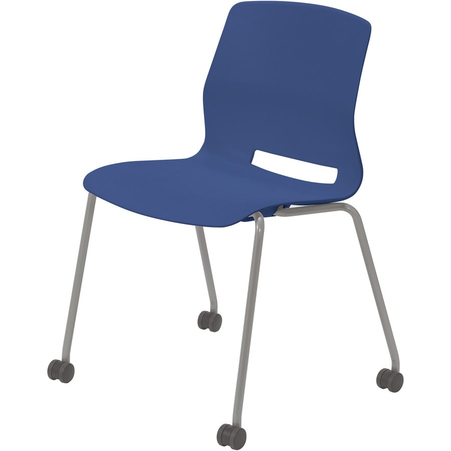 KFI Swey Armless Multipurpose Stool - Navy Seat Color - Polypropylene Seat Material - Navy Back Color - Polypropylene Back Material - Silver Frame Color - Stainless Steel Frame Material - Four-legged Base - 1 Each