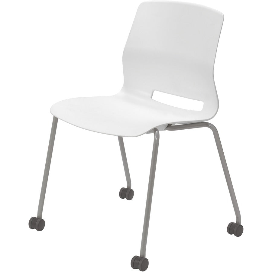 KFI Swey Armless Multipurpose Stool - White Seat Color - Polypropylene Seat Material - White Back Color - Polypropylene Back Material - Silver Frame Color - Stainless Steel Frame Material - Four-legged Base - 1 Each