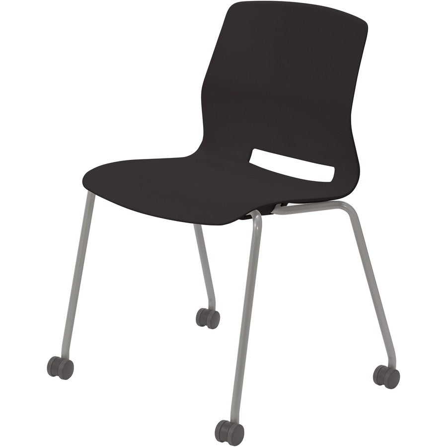 KFI Swey Armless Multipurpose Stool - Black Seat Color - Polypropylene Seat Material - Black Back Color - Polypropylene Back Material - Silver Frame Color - Stainless Steel Frame Material - Four-legged Base - 1 Each
