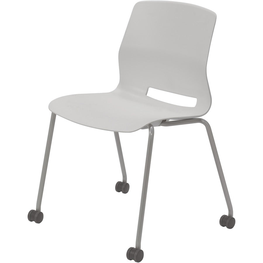 KFI Swey Armless Multipurpose Stool - Light Gray Seat Color - Polypropylene Seat Material - Light Gray Back Color - Polypropylene Back Material - Silver Frame Color - Stainless Steel Frame Material - Four-legged Base - 1 Each