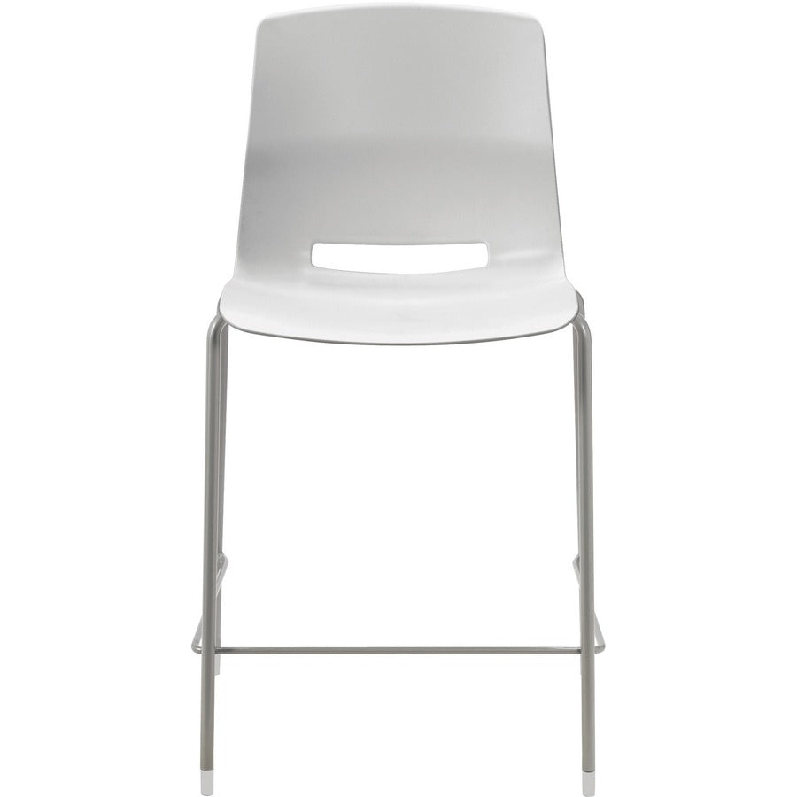 KFI Swey Collection 25" Multipurpose Stool - Light Gray Seat Color - Polypropylene Seat Material - Light Gray Back Color - Polypropylene Back Material - Silver Frame Color - Steel Frame Material - Four-legged Base - 1 Each
