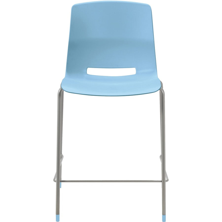 KFI Swey Collection 25" Multipurpose Stool - Sky Blue Seat Color - Polypropylene Seat Material - Sky Blue Back Color - Polypropylene Back Material - Silver Frame Color - Steel Frame Material - Four-legged Base - 1 Each