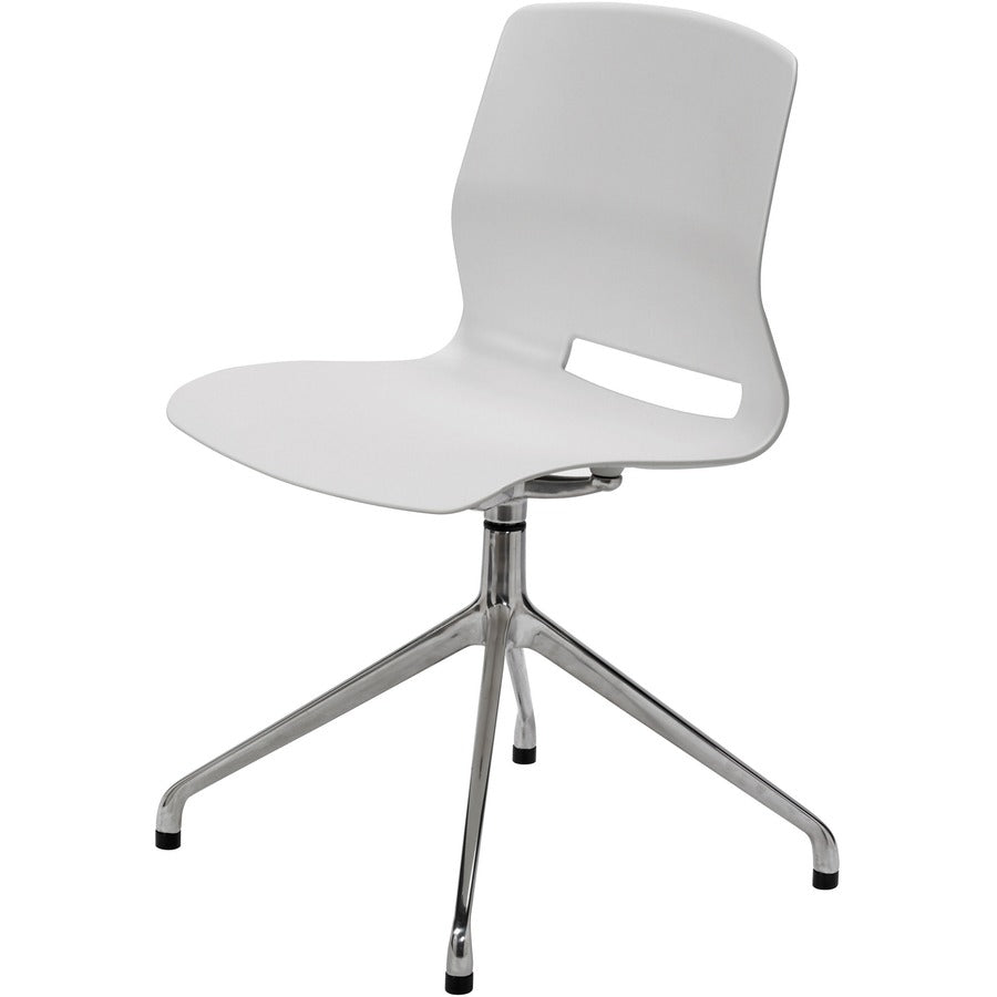 KFI Swey Collection 4-Post Swivel Chair - Light Gray Seat Color - Polypropylene Seat Material - Light Gray Back Color - Polypropylene Back Material - Silver Frame Color - Steel Frame Material - 1 Each