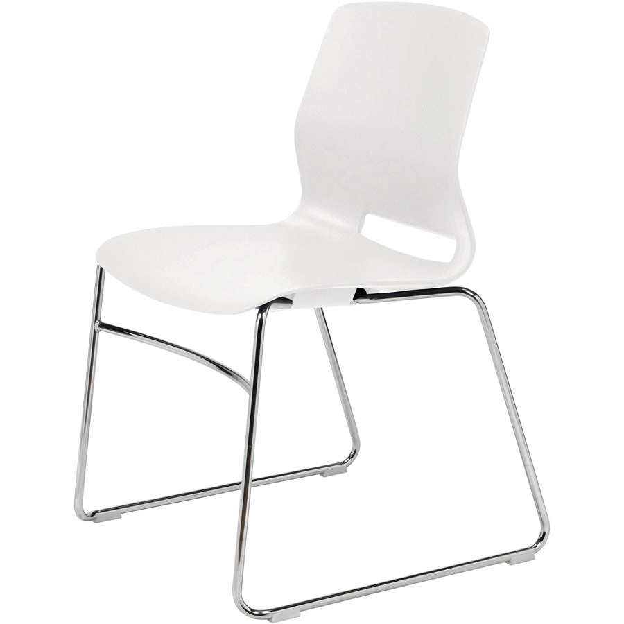 KFI Swey Collection Sled Base Chair - White Seat Color - Polypropylene Seat Material - White Back Color - Polypropylene Back Material - Silver Frame Color - Stainless Steel Frame Material - Sled Base - 1 Each