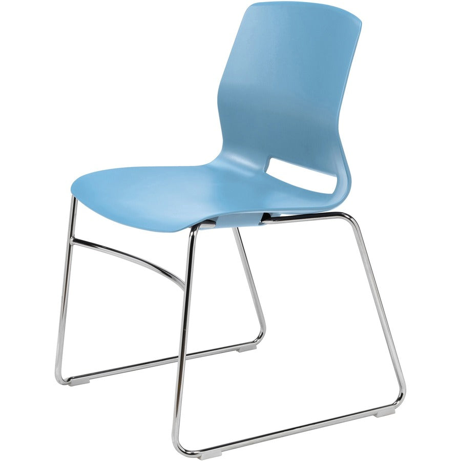 KFI Swey Collection Sled Base Chair - Sky Blue Seat Color - Polypropylene Seat Material - Sky Blue Back Color - Polypropylene Back Material - Silver Frame Color - Stainless Steel Frame Material - Sled Base - 1 Each