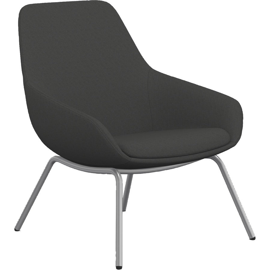 9 to 5 Seating 4-leg Lilly Lounge Chair - Gray Seat Color - Fabric, Foam Seat Material - Gray Back Color - Fabric, Foam Back Material - Silver Frame Color - Four-legged Base - 1 Each