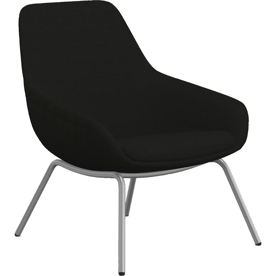 9 to 5 Seating 4-leg Lilly Lounge Chair - Onyx Seat Color - Fabric, Foam Seat Material - Onyx Back Color - Fabric, Foam Back Material - Silver Frame Color - Four-legged Base - 1 Each