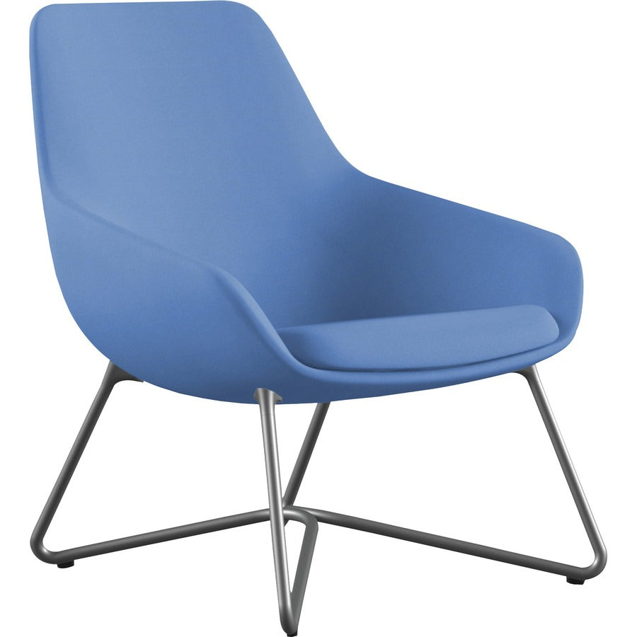 9 to 5 Seating W-shaped Base Lilly Lounge Chair - Blue Seat Color - Fabric, Foam Seat Material - Blue Back Color - Fabric, Foam Back Material - Silver Frame Color - W Leg Base - 1 Each