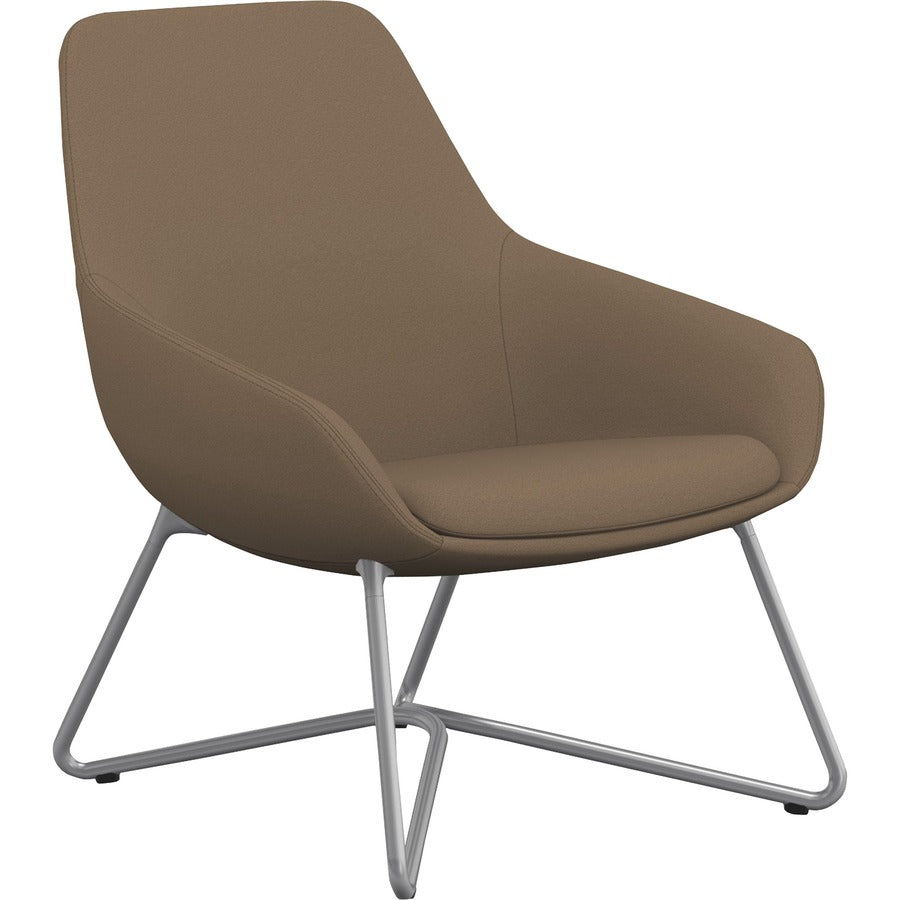 9 to 5 Seating W-shaped Base Lilly Lounge Chair - Latte Seat Color - Fabric, Foam Seat Material - Latte Back Color - Fabric, Foam Back Material - Silver Frame Color - W Leg Base - 1 Each