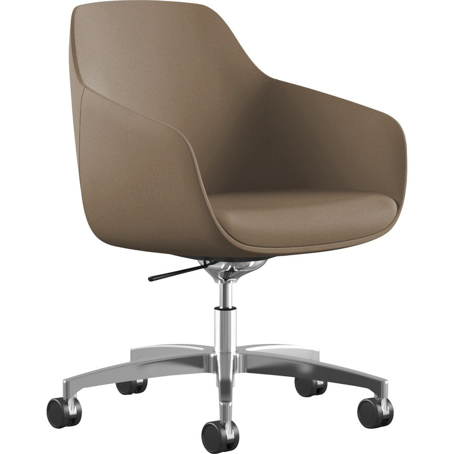 9 to 5 Seating Lilly 5-Star Base Fabric Lounge Chair - Latte Seat Color - Fabric, Foam Seat Material - Latte Back Color - Fabric, Foam Back Material - 5-star Base - 1 Each