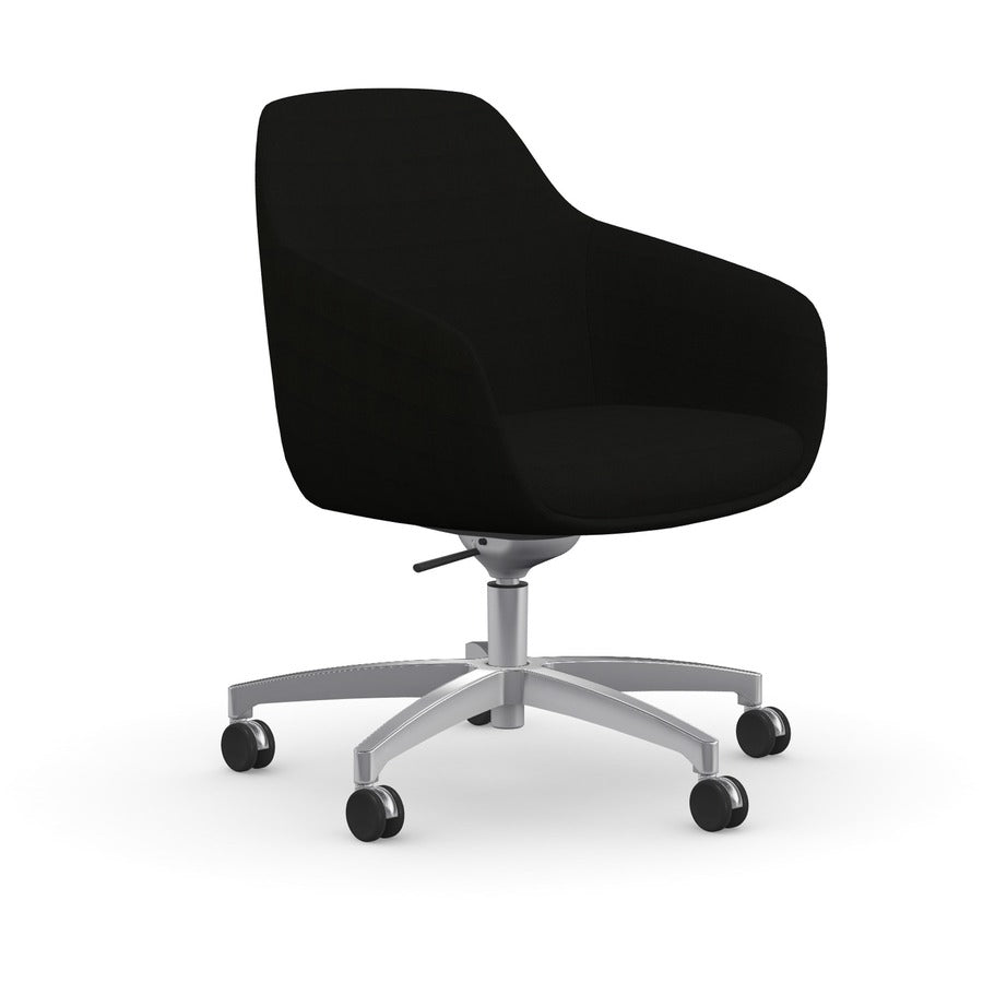 9 to 5 Seating Lilly 5-Star Base Fabric Lounge Chair - Onyx Seat Color - Fabric, Foam Seat Material - Onyx Back Color - Fabric, Foam Back Material - 5-star Base - 1 Each