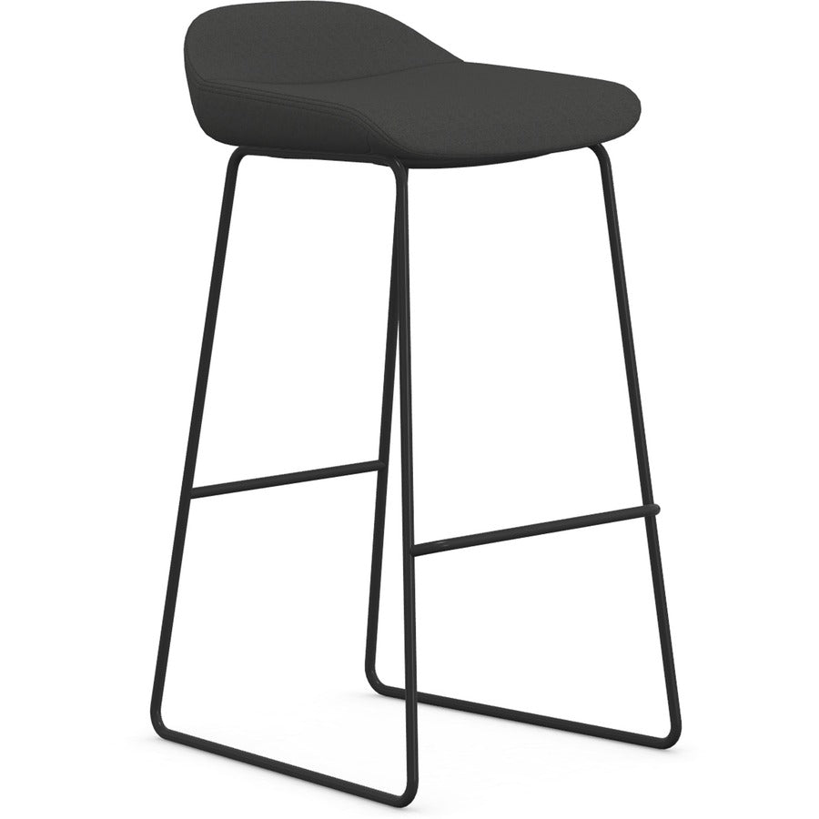 9 to 5 Seating Lilly Lounge Bar Stool - Gray Seat Color - Gray Back Color - Fabric, Foam Back Material - Sled Base - 1 Each
