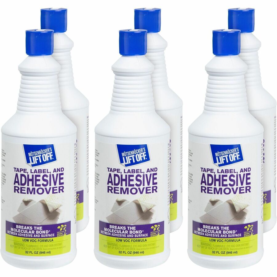 M�tsenb�cker's Lift Off Tape/Label Adhesive Remover - 1 quart - For Tape Adhesive, Label Adhesive, Grease, Oil Gum, Tar, Spray Adhesive, Sticker Adhesive, Chewing Gum, Wax, Glue, Residue Remover - White - 6 / Carton