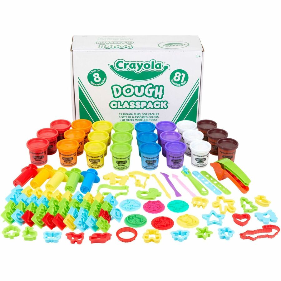 Crayola 8-Color Dough Classpack with Modeling Tools - Modeling, Fun and Learning - Recommended For 2 Year - Assorted - 1 Box