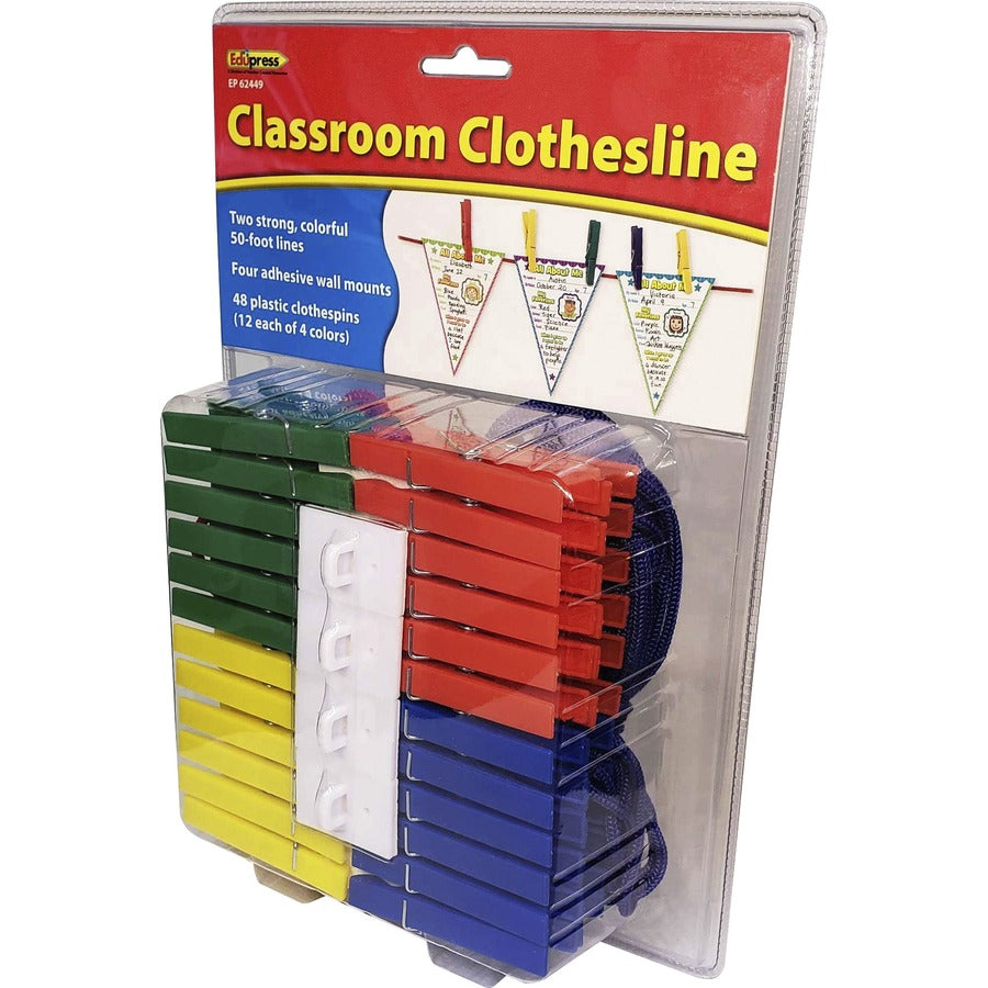 Teacher Created Resources Classroom Clothesline - Classroom, Display, Decoration - 2.30" Height x 7.70" Width x 10.80" Length - Multi - 1 Pack
