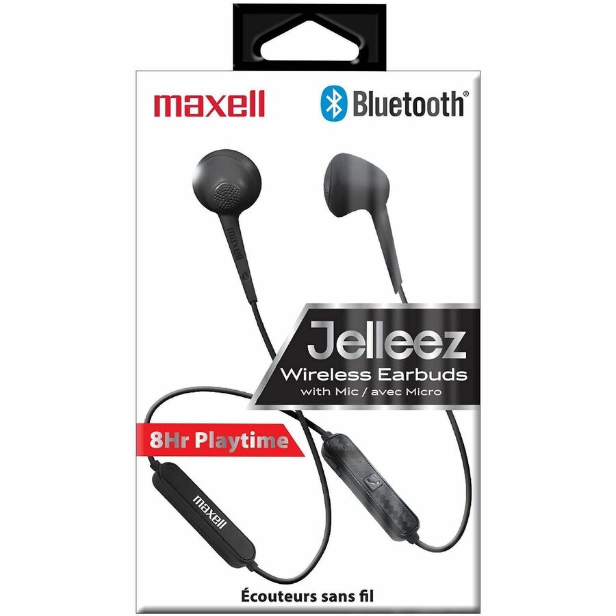 Maxell Jelleez Wireless Earbuds with Mic - Wireless - Bluetooth - On-ear, Earbud - Black